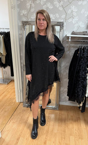 Elvira - Klänning - Strass/Spets - Svart - Nyhet