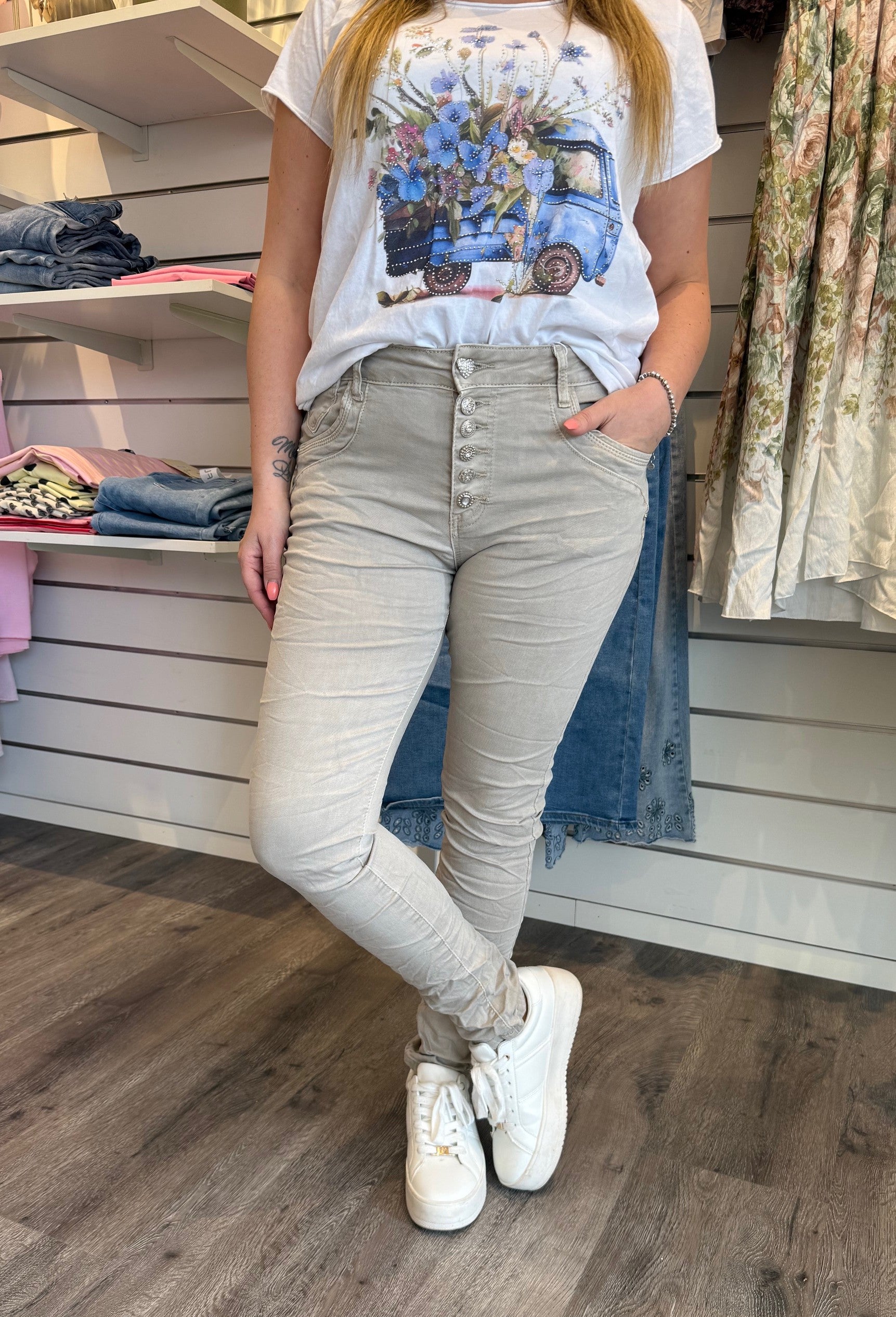 Marta jeans beige MDC2565