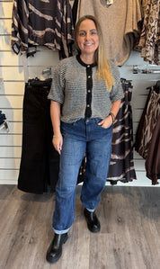Fanny barreljeans mörk denim