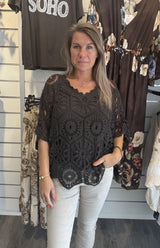 Fanny  Virkad Topp Choco