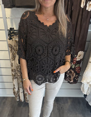 Fanny  Virkad Topp Choco