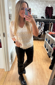 BCFitz - Topp  - Glitter - Cream - Nyhet