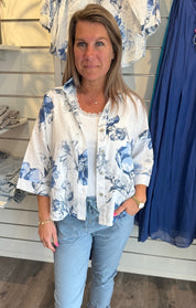 Flora Linneskjorta Blå