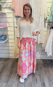 Florentina - Kjol - Paisley -  Cerise