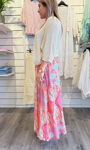 Florentina - Kjol - Paisley -  Cerise