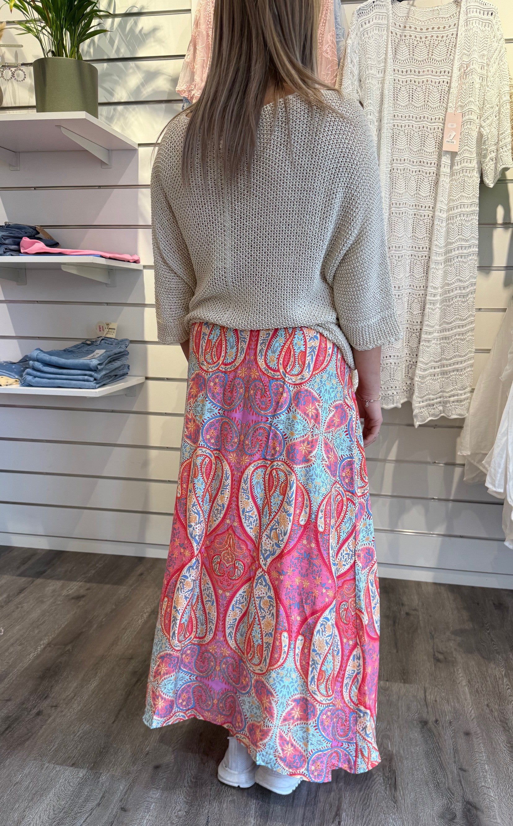 Florentina - Kjol - Paisley -  Cerise