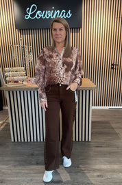 Betty  - Jeans med nitar  -Choco