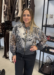 Gigi tunnare jacka med zip Svart