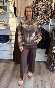 Gigi tunnare jacka med zip Choco