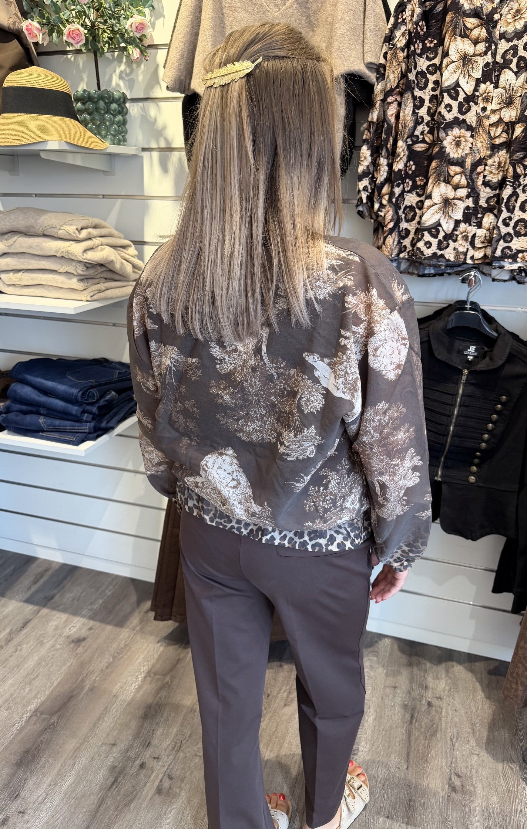 Gigi tunnare jacka med zip Choco