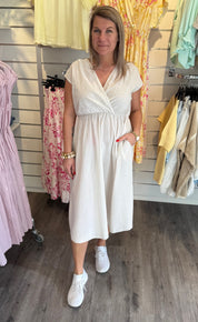 Ginny Bomullsklänning Beige