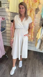 Ginny Bomullsklänning Beige