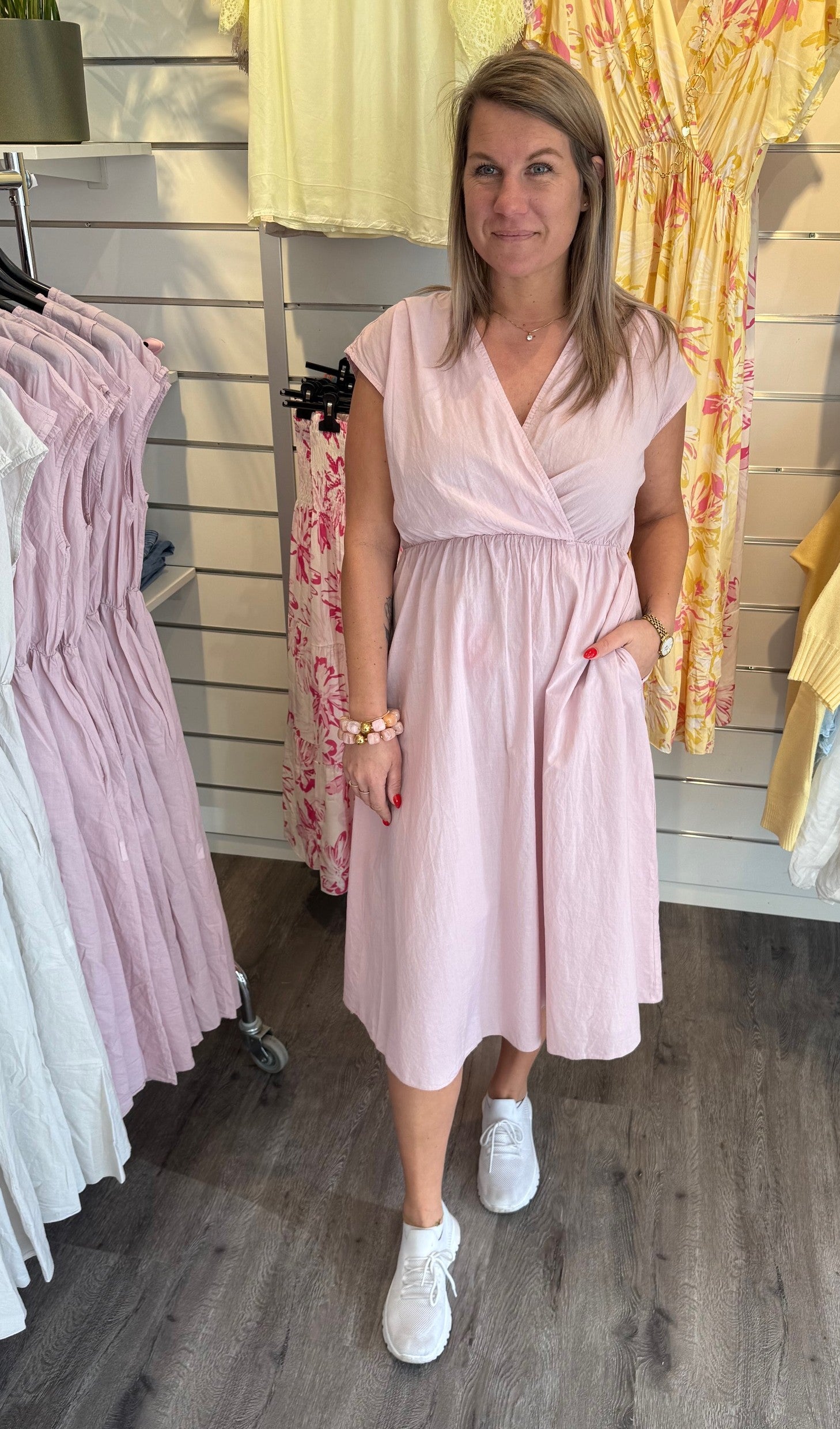 Ginny Bomullsklänning Rosa