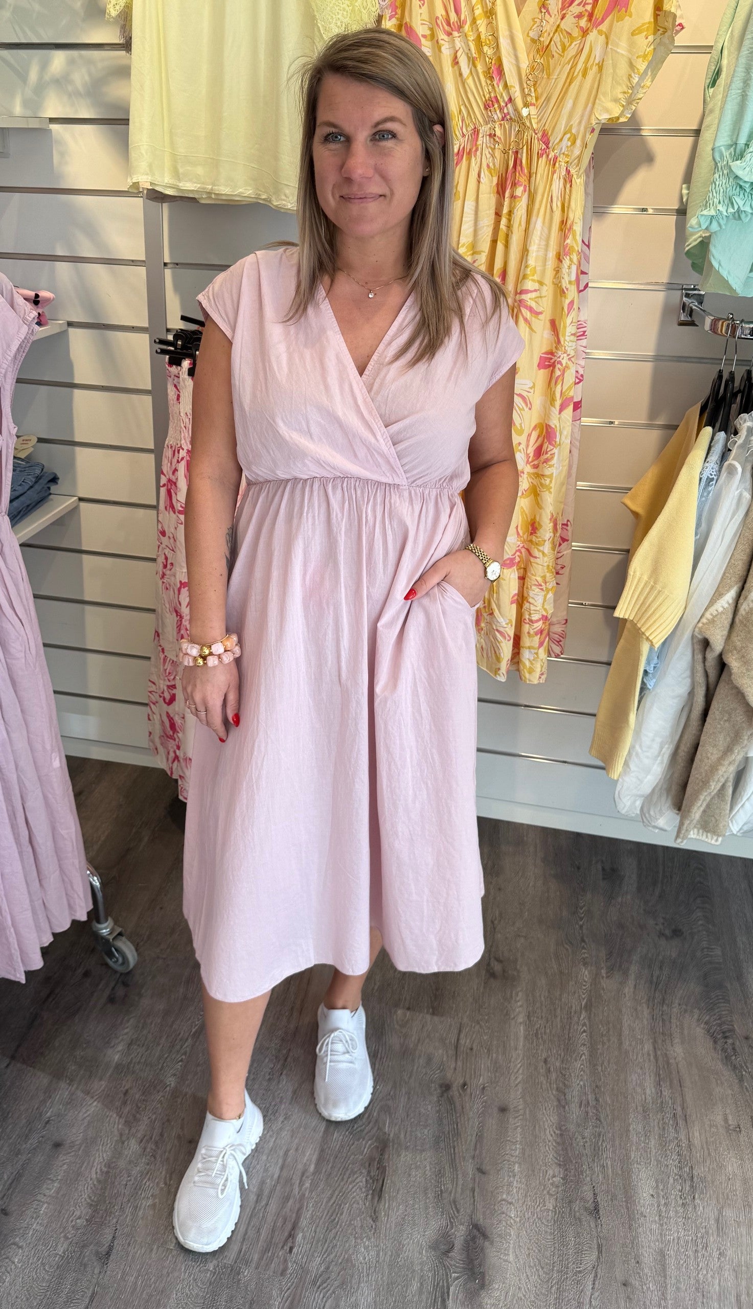 Ginny Bomullsklänning Rosa