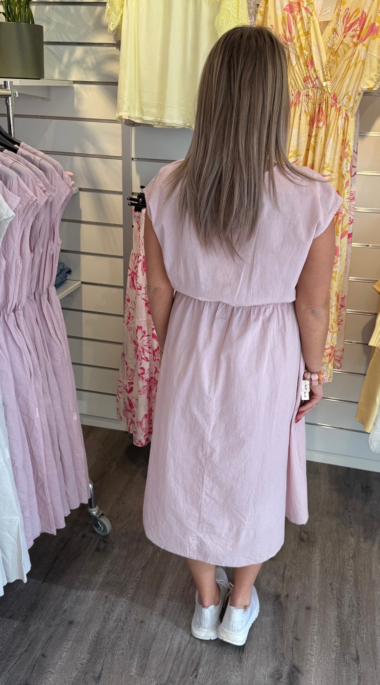 Ginny Bomullsklänning Rosa