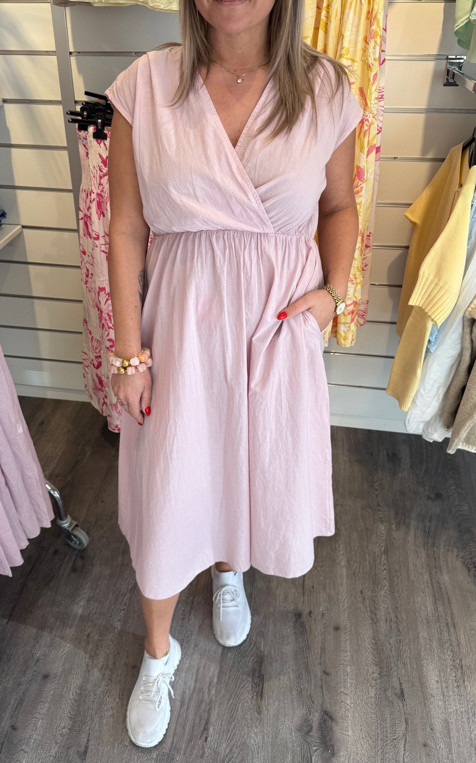 Ginny Bomullsklänning Rosa