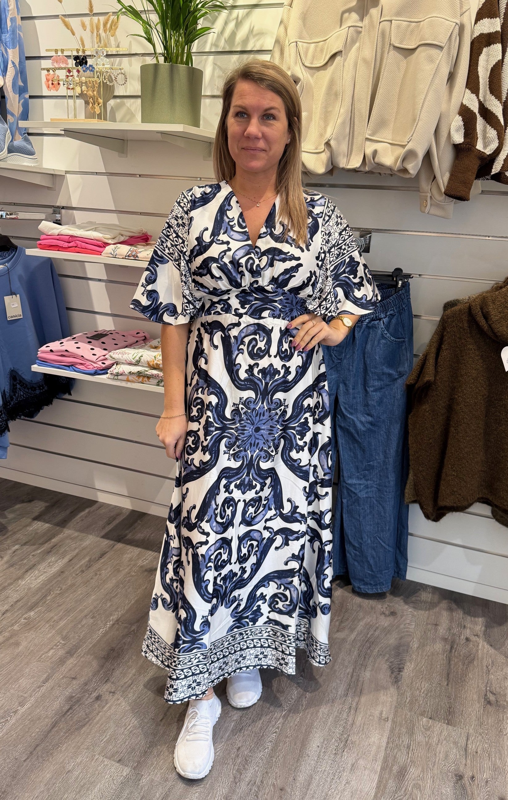 Gisela - Klänning - Mönster - Navy- Nyhet