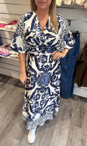 Gisela - Klänning - Mönster - Navy- Nyhet