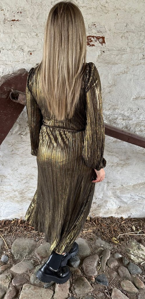 Miriam  - Klänning - Plisserad  - Guld- Nyhet