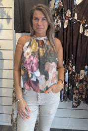 Havanna Topp Blommor Khaki
