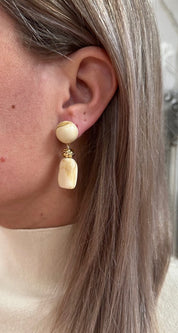 Helena - Örhänge - Cream/Guld-  Nyhet