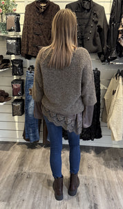 Helene stickad tröja Taupe