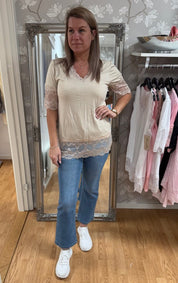 Helma - Topp - Spets - Beige - Nyhet