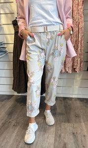 Henny Magiska byxor  Flower Beige