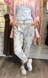 Henny Magiska byxor  Flower Beige