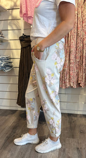 Henny Magiska byxor  Flower Beige