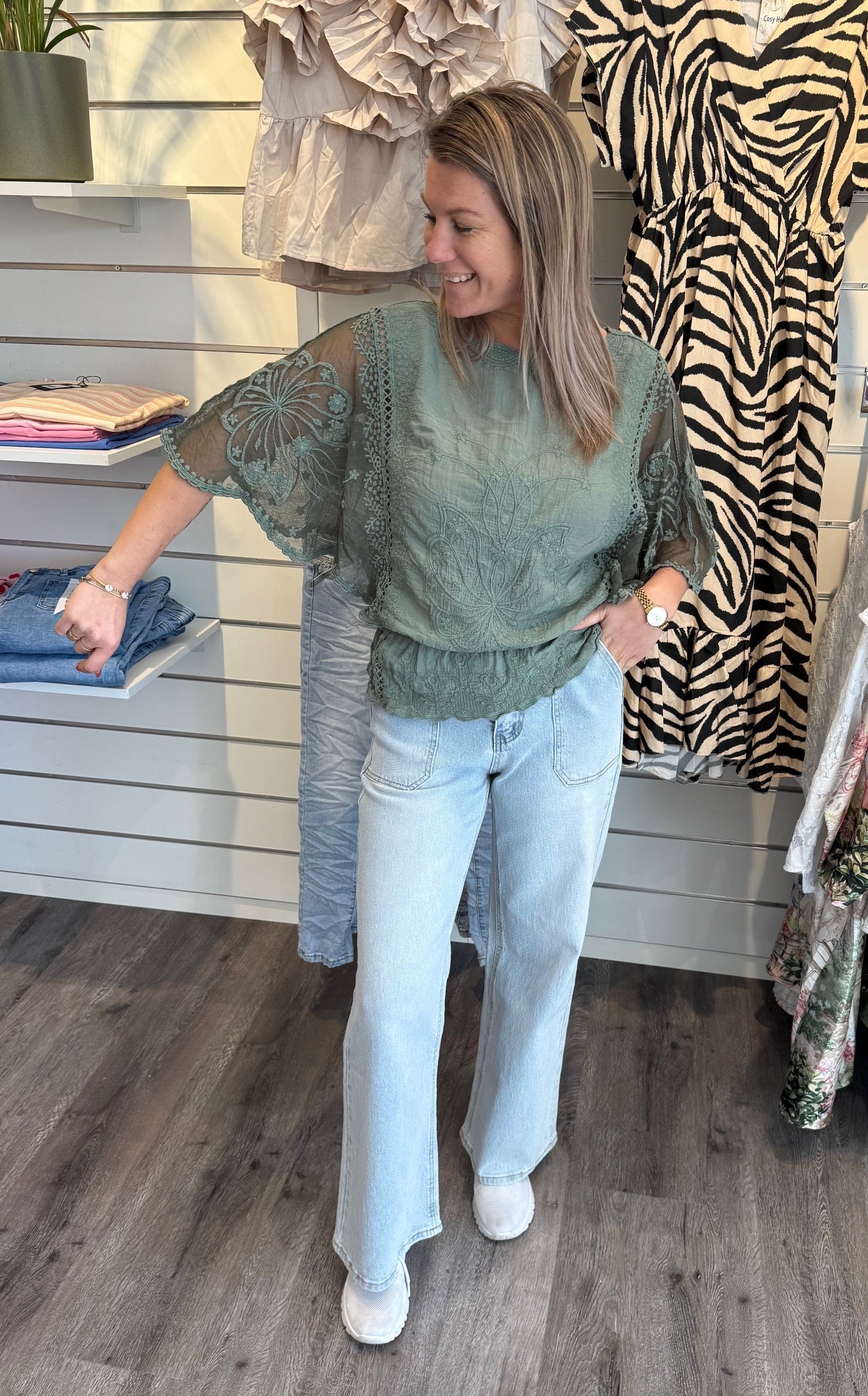 Grace - Spetstopp Khaki