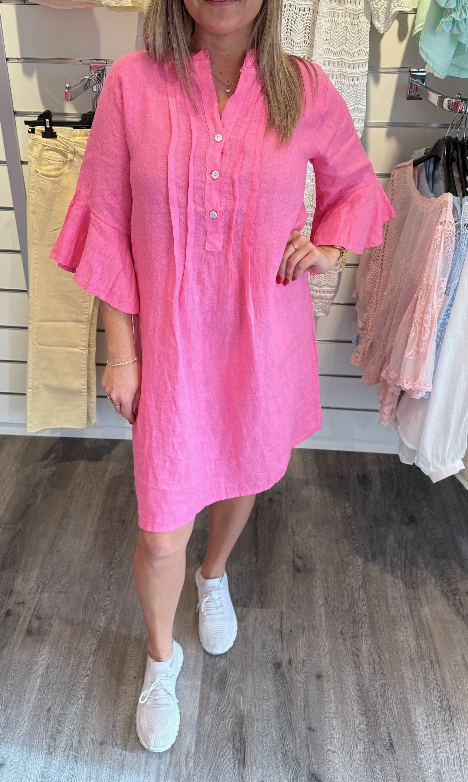 Idun - Linneklänning - Rosa