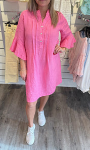 Idun - Linneklänning - Rosa