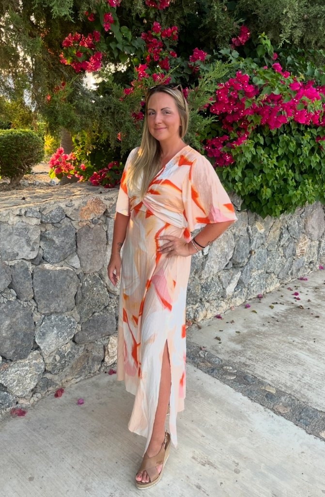 Kate - Klänning - Mönster- Orange - Nyhet