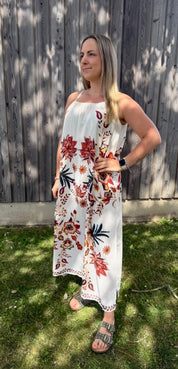Dora - Klänning - Flower- Beige- Nyhet