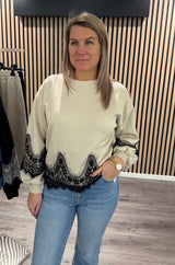 Ingrid Tröja - Spets - Beige