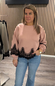 Ingrid Tröja - Spets - Rosa