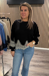 Ingrid Tröja - Spets - Svart