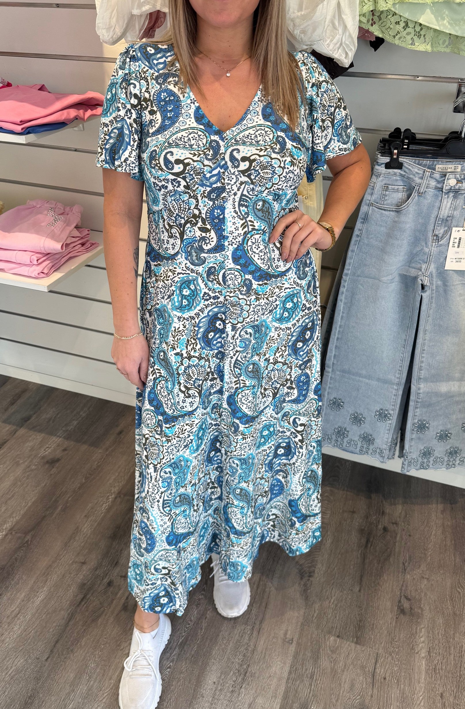 Iris- Klänning - Paisley  - Blå