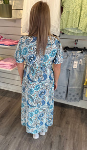 Iris- Klänning - Paisley  - Blå