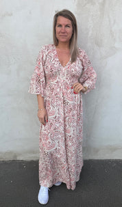Isabella Klänning  Mönster Rosa