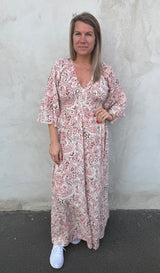 Isabella Klänning  Mönster Rosa