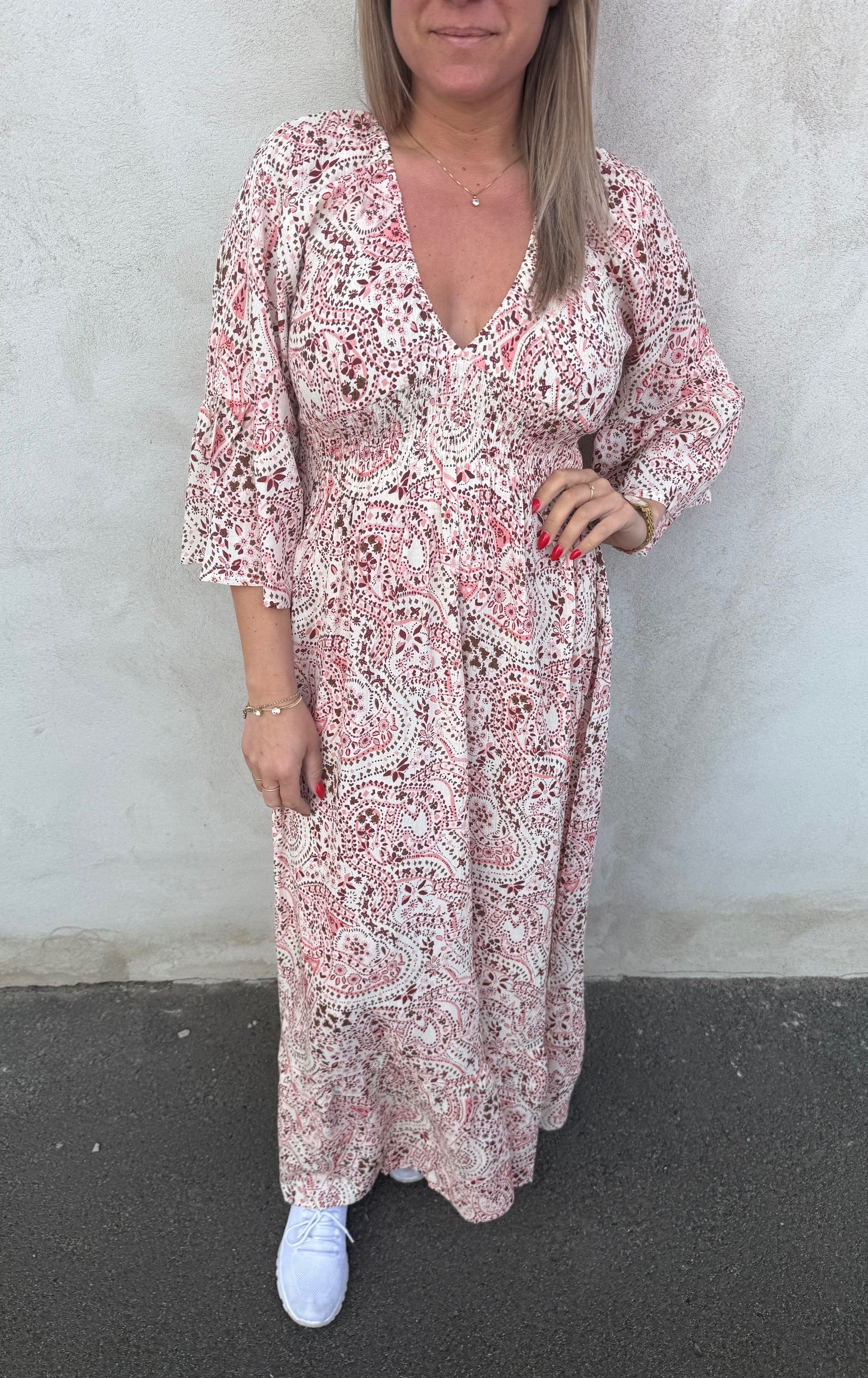 Isabella Klänning  Mönster Rosa