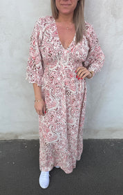 Isabella Klänning  Mönster Rosa