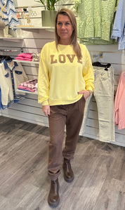 Jessa - Sweatshirt-  Love - Gul/Fango