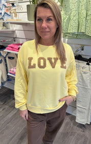 Jessa - Sweatshirt-  Love - Gul/Fango