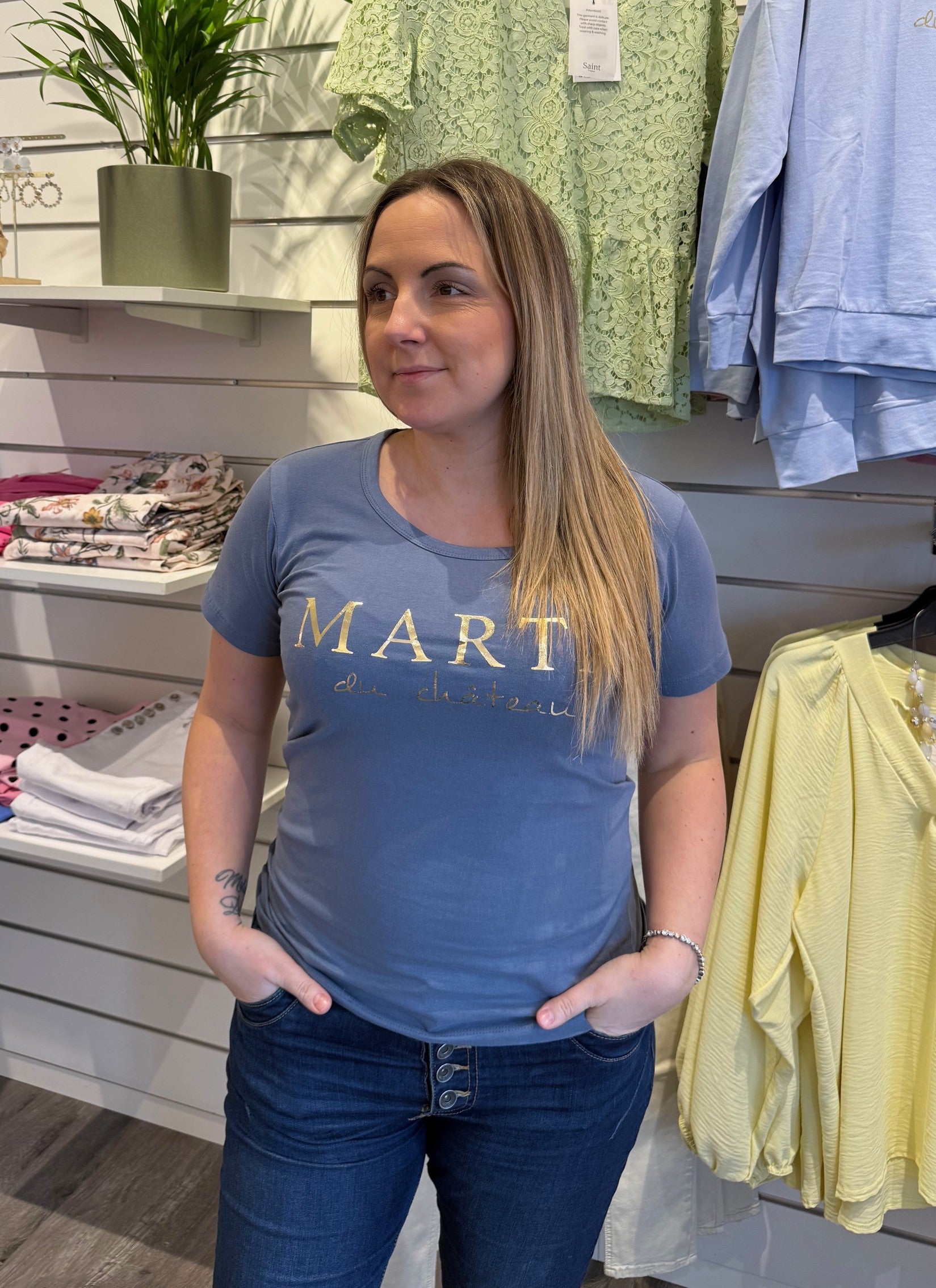 Jeanette - Tshirt - Marta - Denimblå