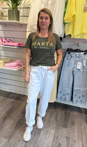 Jeanette - Tshirt - Marta - Khaki- Nyhet