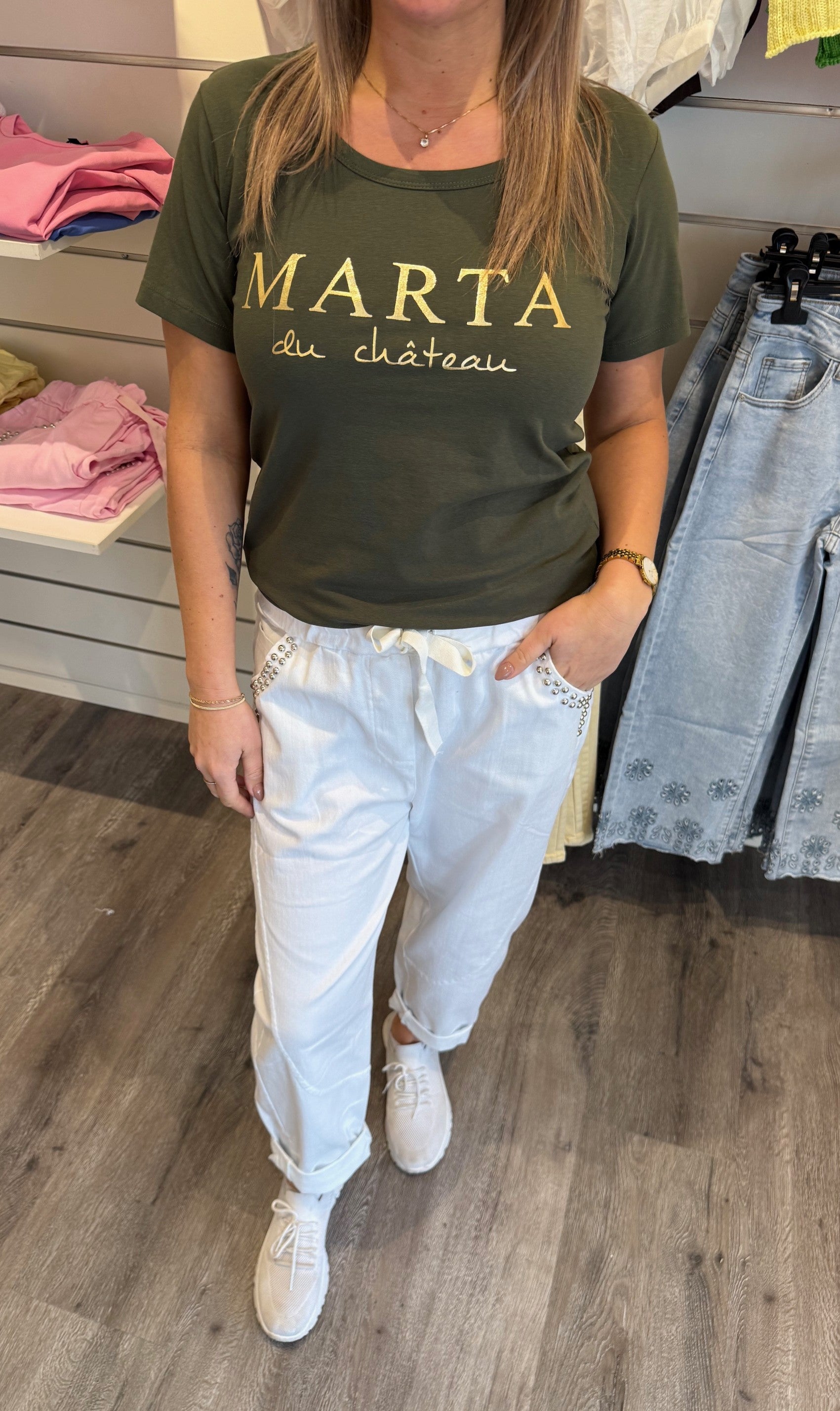 Jeanette - Tshirt - Marta - Khaki- Nyhet