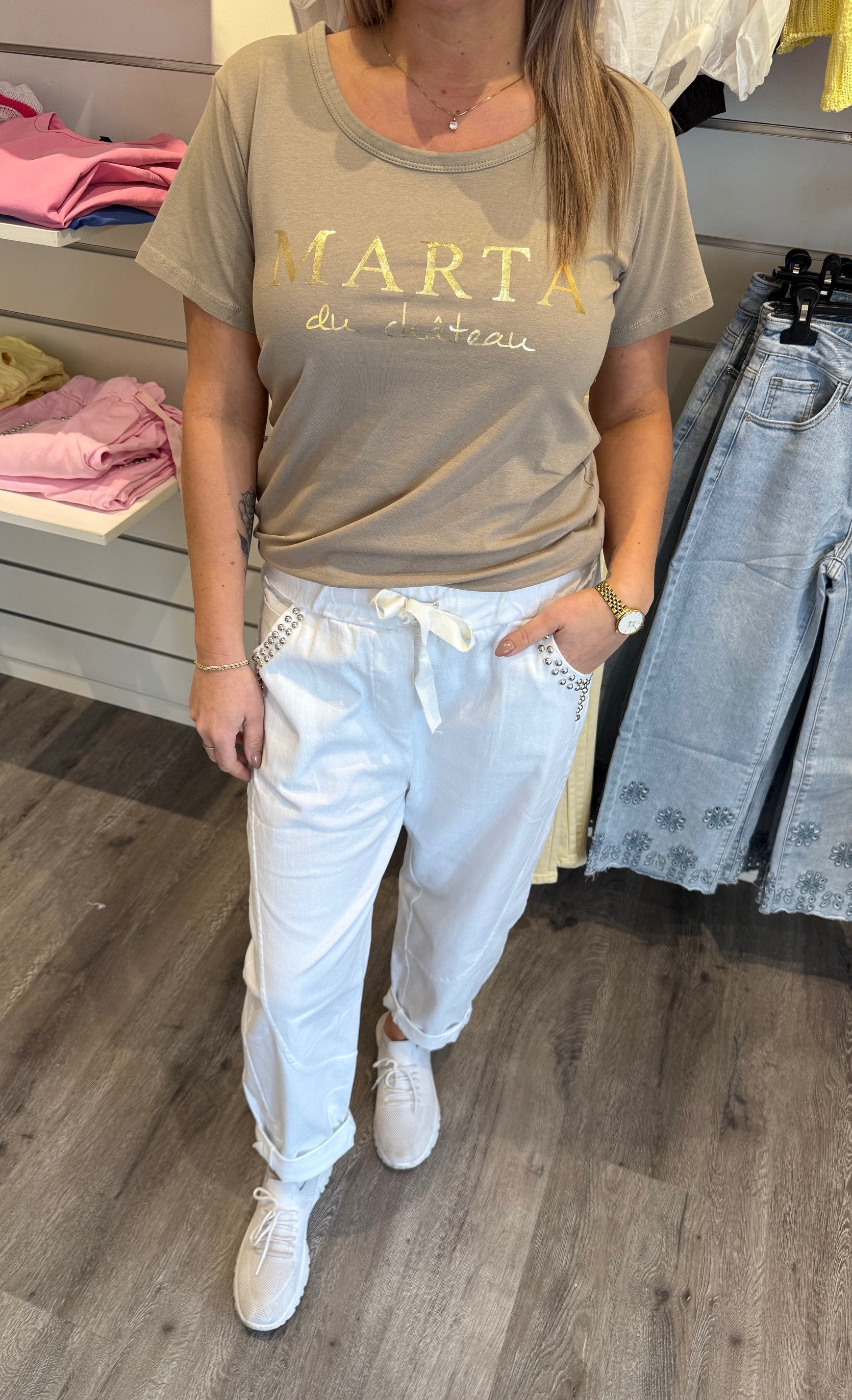Jeanette - Tshirt - Marta - Sand- Nyhet